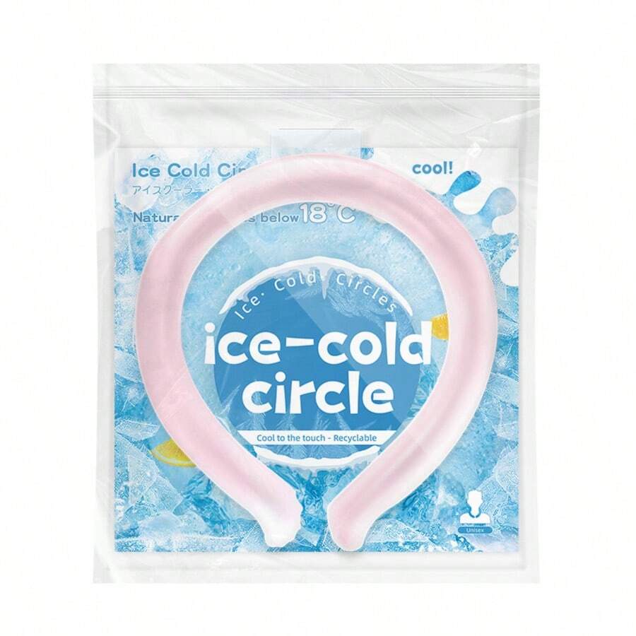 Reusable Neck Cooling Tube Wrap, 1 Pack Blue/Pink Wearable Neck Ice Cooler Strap, Portable Breathable Cold Water Neck Band For Summer Heat Relief, Fever & Hot Flashes Cooling Device
