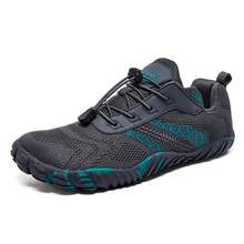1 Đôi Giày Leo Núi Unisex, Giày Thể Thao Form Rộng, Thân Lưới, Đế Cao Su, Mặc Hàng Ngày Thường - Xám - Xem 1