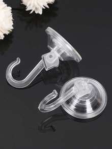 Transparent Plastic Suction Cup Hooks - Strong Support, Waterproof And Durable - Suitable For Windows, Glass, Shower, Bathroom And Kitchen Walls - Suitable For Daily Use, Holidays, Parties And Carnival Decorations - White - View 8