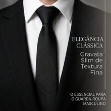 Men's Tie In A Solid Color, Matte Finish, Fine Texture, Ideal For Formal Suits, Weddings, Grooms, A Professional And Sophisticated Look. - 黑色 - 查看 1