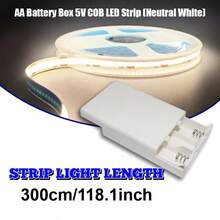 LQHZMYY 1pc Battery Powered COB Light Strip, 3AA Battery Operated (Batteries Not Included), DC5V Flexible Light Strip With Built-In Switch, Adhesive Backing, Cuttable Design, Suitable For Cabinet, Wall, Corridor, Kitchen, Indoor Home DIY Lighting - white light - View 28