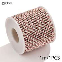 1米304不锈钢18K镀金彩色水晶珠链，圆形水晶网球链，DIY手工手链和项链配件 - 鏈條 - 查看 19