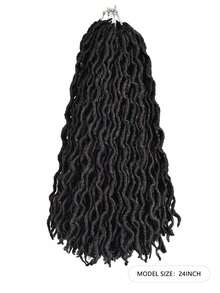 Pre-Looped Locs Crochet Hair, Ombre Faux Locs With Wavy Ends, 18 Strands/Pack Lightweight Synthetic Braiding Hair Extensions For Women, Easy Install - 彩色 - 查看 14