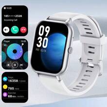 ساعة ذكية جديدة 2025 بشاشة كبيرة 1.83 بوصة، للجنسين، تصميم حزام مزدوج، بطارية 230mAh، دقة عالية، ألوان واضحة، ألوان حزام غنية، ميزات إشعارات الرسائل، الإجابة على المكالمات، التحكم السهل في الموسيقى، وضع الرياضة، حساب الخطوات، حساب السعرات الحرارية، متوافقة مع أنظمة أبل وأندرويد، عمر بطارية طويل، هدية رأس سنة رائعة - الأسود - مشاهدة 16
