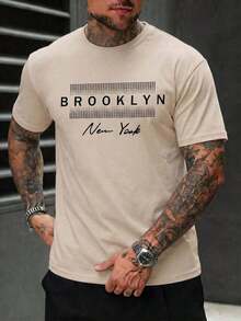 1 Piece Fashion Casual For Men And Women. Short-Sleeved T-Shirt For Men With A Simple Design And Print, Modern And Minimalist Style. Cropped Cut, Comfortable, Soft, Breathable And Moisture-Wicking. Express Shipping From Our Local Warehouse. Versatile, Easy To Match, Suitable For Everyday Wear, Urban Style, Vacation Outfits, Weekend Outfits. - 杏色 - 查看 7