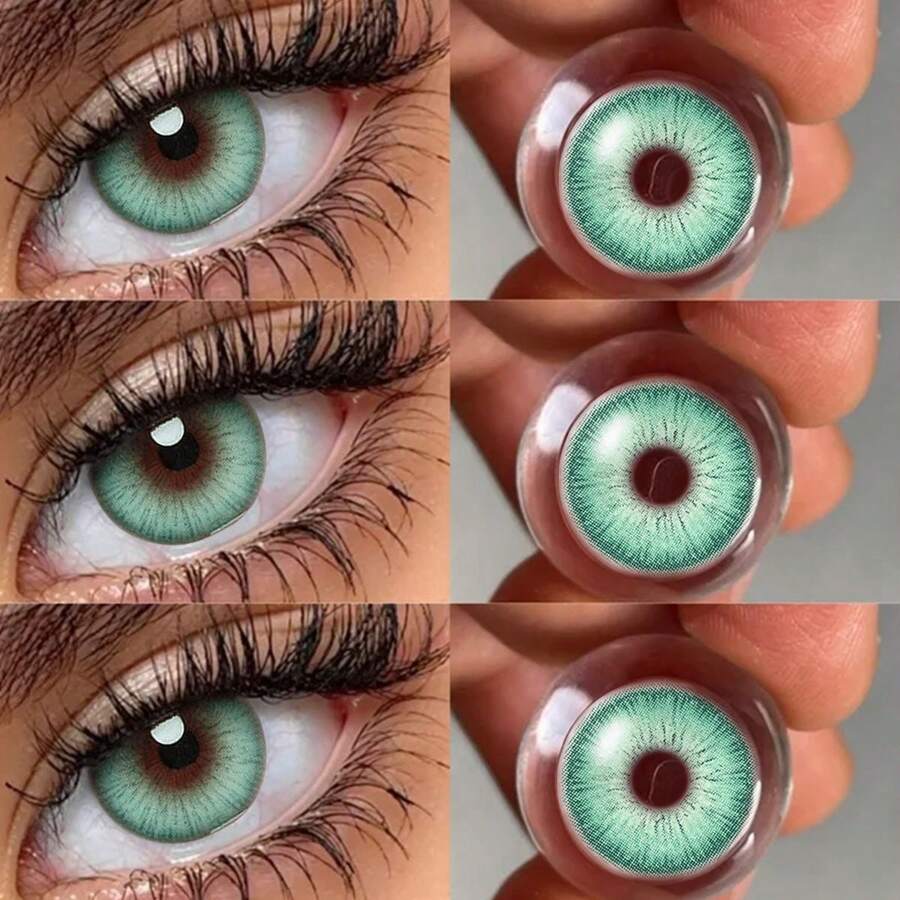 New York Green  Little Devil Eye Contact - Moisturizes And Daily Wear, Enhances Your Appearance On Holidays And Birthdays, Cheap, Valentine's Day, Cheap Goods, Travel, Travel Essentials, Room Decoration, Valentine's Day Gifts, Cheap Things, Rooms, Vacation Essentials, Women's Gifts, Bedrooms, Valentine's Day Supplies, 99 Cents - Green - View 1