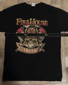 Camiseta vintage de la gira de conciertos de FIREHOUSE, con logotipo, para hombre, talla M, Metal - Negro - Ver 4