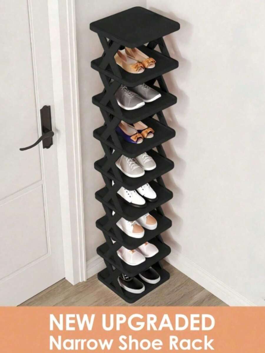 Estantería para zapatos plegable en forma de X multicolor, estantería para zapatos de varias capas para espacios estrechos, estantería para zapatos para el hogar, dormitorio y entrada, esencial para alquiler, herramienta de almacenamiento, organizador de almacenamiento de zapatos independiente DIY, adecuado para uso en la entrada, esencial para la vuelta a la escuela y la mudanza