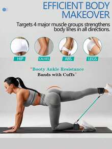 Space-Saving Versatile Ankle Resistance Band Set To Target Glutes Thighs Sleek Booty Band System For Yoga Lovers Durable Strength Training Kit Perfect For Travel Workout Elastic Tension Tubes Customizable Resistance Professional-Grade Gear - Multicolor - View 5