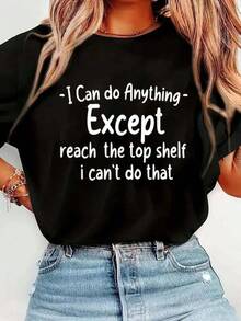 100% Cotton There'S Nothing I Can'T Do Except Reach The Top Shelf T Shirt Short Sleeve Round Neck Casual Top For Summer Spring Women'S Men'S Graphic Tee Print Breathable Machine Washable Perfect Camisa Niño Conjuntos Para Niña Conjuntos Para Adolescentes Ropa Para Adolescentes Playeras De Hombre Estampado A La Moda Playeras De Hombre Camisas De Hombre Ropa De Hombre Gym Sudaderas T-Shirts For Men - Negro - Ver 7