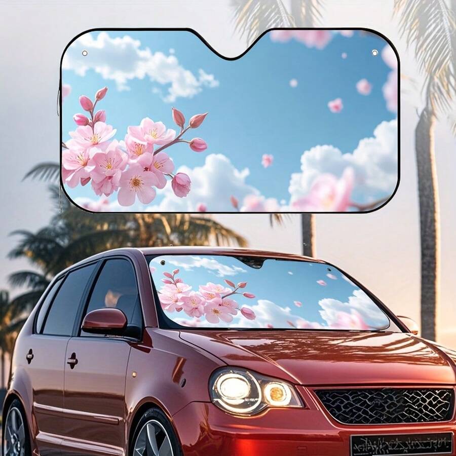 1 Sakura Sky Car Sunshade, Prevents Direct Sunlight And Lowers The Temperature Inside The Car, Very Suitable For Long Trips, City Driving, And Family Outings,Car Acessesories,Car Acessesories Women,Car Acessesories Interior - Multicolor - View 1