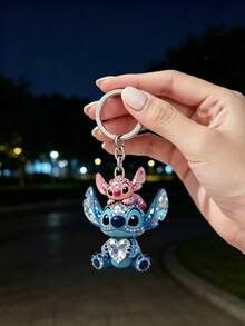 Set 2D Datar 2/1 Disney Bordir Malaikat Gantungan Kunci Akrilik Multifungsi Dekoratif - Ornamen Gantung Dekoratif - MultiWarna - View 1