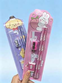 2pcs Cartoon Cute Pencil Cards, Suitable For Learning Rewards And Holiday Gifts, Student Classroom Reward Stationery, Random Style - Multicolor - View 7