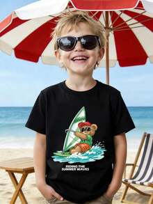 GraphicGems Boys' Basic Short Sleeve T-Shirt, Casual, Elegant, Creative, Personalized, Refreshing, Chic, Minimalist, Cool Style, With Digit 67 Football Graphic Print, Comfortable Clothing For Daily Wear, Cozy Summer And Autumn Styles, Suitable For 7 Year Olds, Graphic Clothing For Boys, Hip Hop Clothing For Boys. - 彩色 - 查看 7