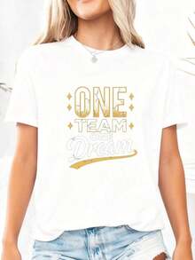 "One Team, One Phrase, One Dream" T-Shirt - Pure Cotton - White 1 - View 3