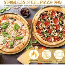 Three Tier Metal Pizza Rack Stand Set With Stainless Steel Serving Pans And Wood Handle Peels Tabletop Pizza Pan Riser Display Stand For Restaurant Party Kitchen Black 7 Piece Set - Gold - View 4