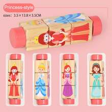 1pc Children Rotating Cognitive Puzzle Blocks Develops Fine Motor Skills In Toddlers; Educational Matching Toy; Wooden 3D Puzzle Blocks For Grip Training For Boys And Girls - 彩色 - 查看 12