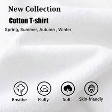 Blue T-Shirt With Dripping Letter Print, Casual Short-Sleeved Summer Top With Crew Neck, Machine-Washable, Relaxed-Fit T-Shirt For Men And Teens, Funky Volume Shirt, Men's Clothing, Soft T-Shirt - White - View 4