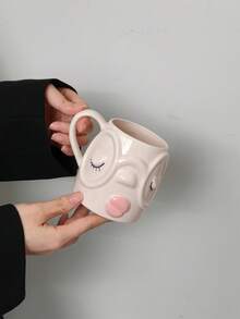 1 pieza Taza de café de cerámica con cara 3D linda, diseño divertido de ojos guiñando & gafas, taza de novedad con lengua rosa hacia afuera, regalo creativo y estético único para amantes del café - Multicolor - Ver 8