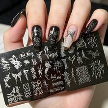 新款哥特式蜘蛛网及文字美甲印花板，小众美甲印花工具，MouTeen261 - 彩色 - 查看 5