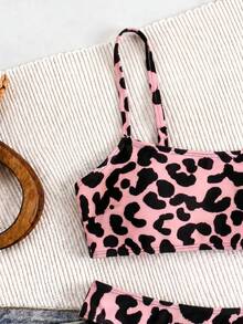 Spring/Summer New European And American Casual Red Leopard Print Beach Vacation Date Party Women's Bikini Set - Multicolor - View 4