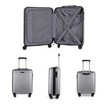 JLY 16/19 Inch PC Hard Shell Suitcase With TSA Lock, Laptop Compartment, 360° Spinner Wheels, Compact Business Travel Luggage - Silver - View 6