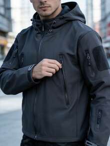 Tactical Military Jacket Made Of Soft Shark Skin - 灰色 - 查看 7