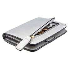 Toughergun Women's Small Slim Leather Wallet With RFID Protection, Compact Bifold Mini Purse With Clear ID Window - CH Greyish Gold - View 8