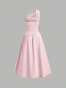 Vestido bandeau ajustado con hombros oblicuos para mujer - Amarillo mantequilla - Ver 8
