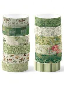 6pcs Vintage Floral Washi Tape Set, Multicolor Flower Pattern Decorative Masking Tape For Scrapbooking, DIY Crafts, Journaling & Gift Wrapping - 1pc Random - View 8