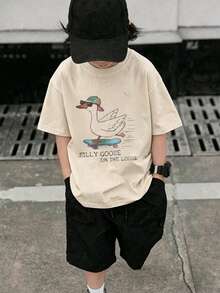 Silly Duck Loose T-Shirt For Kids - Apricot - View 2