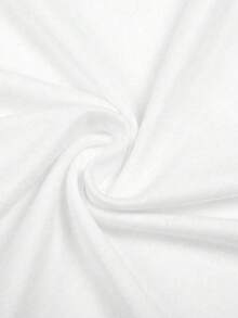 Camiseta de manga corta estampada de moda para hombre, estilo coreano de color sólido y peso pesado para verano, top versátil con estampado de estilo japonés, un regalo perfecto para familiares y amigos. - Blanco - Ver 5
