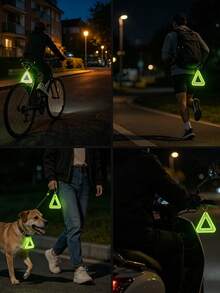 1/5pcs Multiple Colors Available Bicycle Saddle Reflective Triangle Sign, Cycling Reflective Sign, Hanging Triangle Sign - Multicolor - View 3