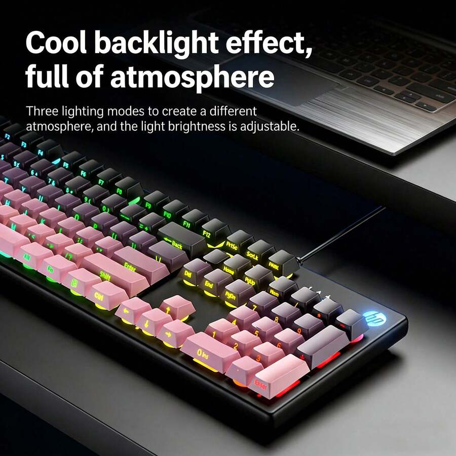 HP K500 Membrane Mechanical Keyboard With 104 Backlit Keyboard, Suitable For Both Gaming And Office Use, Splash-Proof, Quiet Membrane - View 1