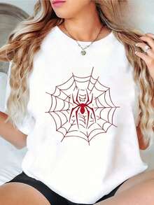 Blusas Camiseta de Dragón del Zodiaco 180G Blanco Camiseta, Impresión de Patrones de Signos del Zodiaco, Alta Calidad de Impresión, Cuello Redondo, Ajuste Básico Suelto, Transpirable, Versátil, Lavable a Máquina, Cómodo, Diario, Casual, Deportes, Verano Esencial - Blanco - Ver 8