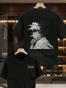 Camiseta de hombre |   Camiseta gráfica para hombre |   Camiseta básica |   algodón | Camiseta universal de cuello redondo para hombre, un regalo para amantes de la música - Negro - Ver 1