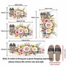 [Popular Choice] 1 Piece, Home Decor, Bathroom Mat, Bathroom Non-Slip Mat, Kitchen Decor, Kitchen Mat, Doormat, Colorful Floral Pattern Mat, Bohemian Style Mat, Soft And Comfortable, Relieves Fatigue. - Flower - View 4