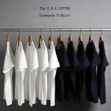 Nueva Camiseta de Manga Corta para Hombre,  Europea y Americana 2026, Camiseta de Algodón G de Moda - Blanco - Ver 3