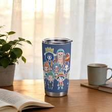 Miniso One Piece Straw Hat Crew Chibi 20oz Insulated Tumbler, Stainless Steel Vacuum Insulated Car Cup With Lid, Reusable Travel Mug For Hot & Cold Drinks, And Durable - Multicolor - View 6