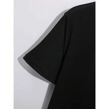 Men's T-Shirt With Letter Print - 黑色 - 查看 5