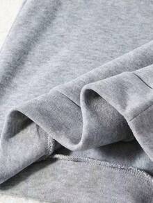 Toddler Letter Print Warm Hoodie And Sweatpants - Grey - View 4