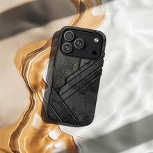 Expédition sous 24h depuis l'Allemagne Apple 17, 16, 15, 14, 13 Pro, Max, Plus ; 23, 24, 25, 26 Étui de téléphone en marbre noir et or géométrique : Couverture de luxe industrielle - FL 2-en-1 Mat Épais - Voir 6