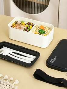Caja Bento de Color Morandi Estética, Caja de Almuerzo Apilable Minimalista y de Moda con Correa y Utensilios, Sellada a Prueba de Fugas, Apta para Microondas, Para el Hogar, Picnic, Uso Diario, Adecuada para Oficina, Exterior, Escuela, Comedor Portátil - Multicolor - Ver 10