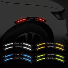 OUMINGYQ 2pcs Reflective Carbon Fiber Pattern Car Wheel Eyebrow Stickers, Automotive Body Collision Protection & Decoration Decals - Car Wheel Arch Carbon Fiber Reflective Stickers - View 3