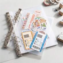 5 piezas de hojas de recambio para álbum de fotos A5 de 6 anillos, 1 funda transparente con cuadrícula, adecuado para almacenar fotos, tarjetas de juego, mercancía de celebridades y accesorios - Talla única para todos - Ver 10