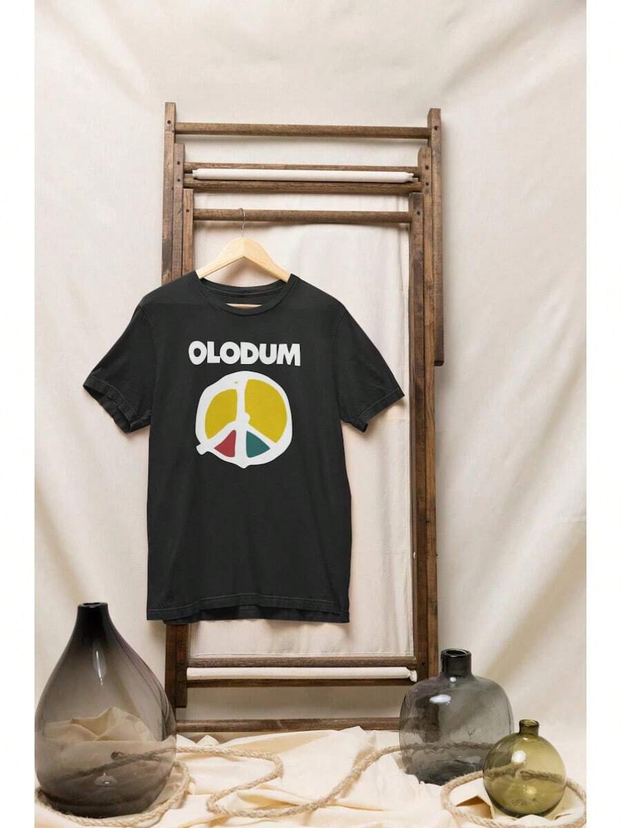 Olodum Brazilian Musical T-Shirt: Peace Logo - Negro - Ver 1