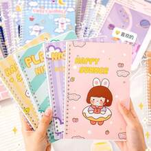 3 piezas Cuaderno espiral con dibujos animados lindos, Bloc de notas con líneas gruesas estilo INS, Papelería de oficina para estudiantes, Temporada de regreso a la escuela. Suministros escolares - A - Ver 5