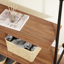 SoBuy 壁掛式衣架，帶 4 根衣桿和 4 個 MDF 層板，尺寸 265x48x220 厘米，工業黑色開放式衣櫃衣架，承重 120 公斤，適用於臥室，型號 KLS19-SCH - 黑色 - 查看 11