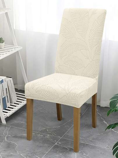 Bộ 1/4/6 vỏ bọc ghế jacquard màu trơn, vỏ bọc ghế ăn có chun co giãn, có thể tháo rời, phù hợp cho phòng ăn, phòng khách, trang trí nhà cửa.