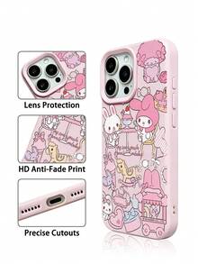 Miniso Ốp điện thoại silicon mềm mới Sanrio Melody, quà tặng mùa hè, chống trượt, chống rơi, chống bám vân tay, phù hợp với iPhone 17, 17 Air, 17 Pro, 17 Pro Max, 11, 12, 13, 14, 15, 16 Pro, 16 Pro Max, 14 Plus, 15 Plus, 16 Plus, 16 Pro, 16 Pro Max, XR - Hồng - Xem 3